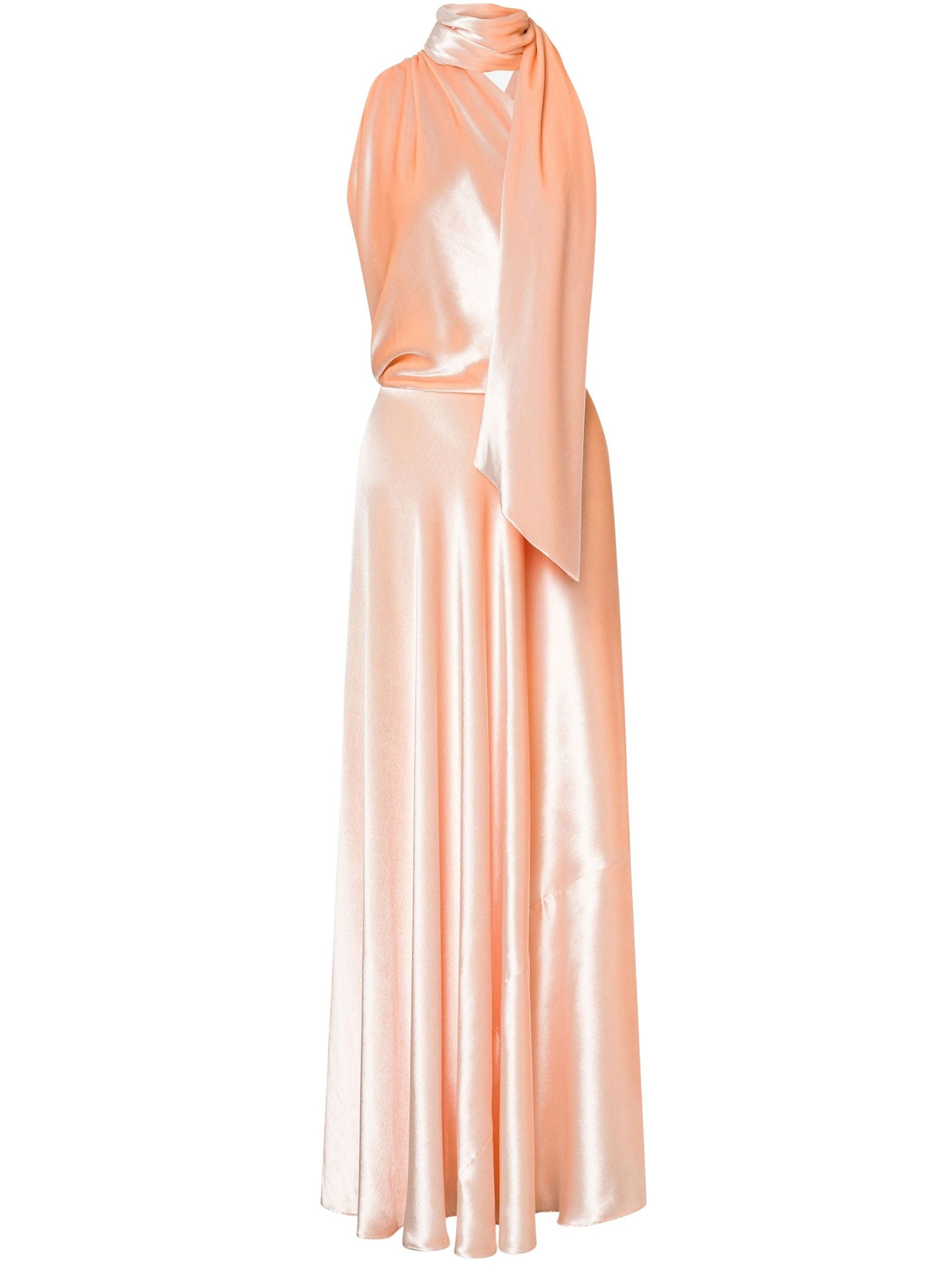 Robe à une épaule en velours brillant - Pink