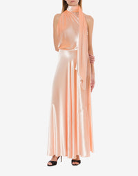 Robe à une épaule en velours brillant - Pink