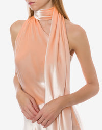 Robe à une épaule en velours brillant - Pink