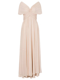 Robe longue en georgette de soie - Pink