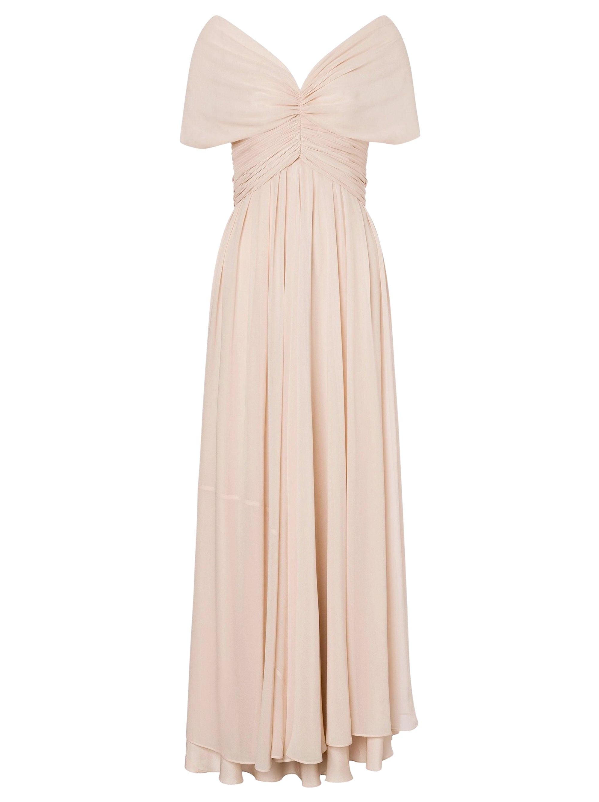 Robe longue en georgette de soie - Pink