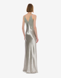 Robe longue en satin brillant - Ice Grey
