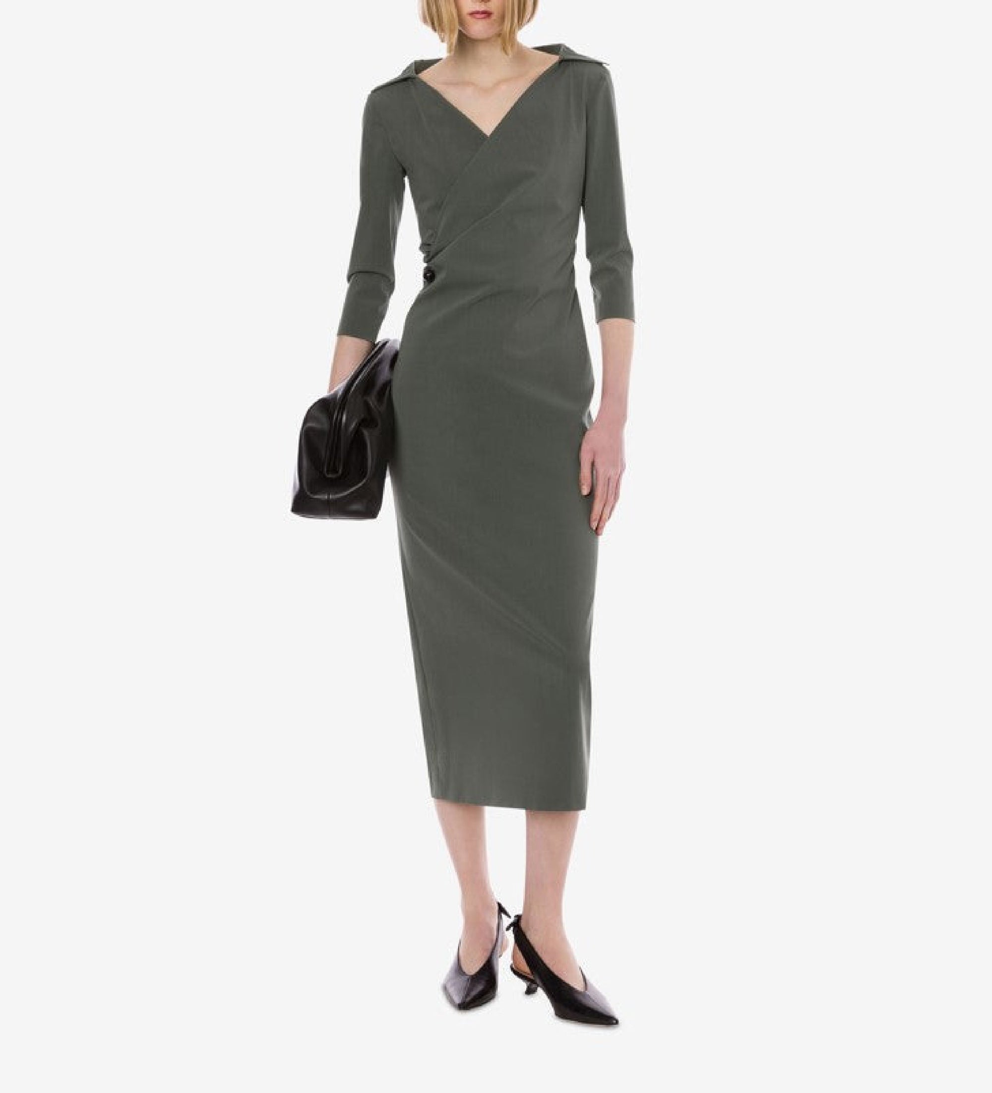 Robe midi en laine - Grey