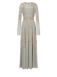 Robe longue avec broderie - Ice Grey