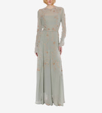 Robe longue avec broderie - Ice Grey