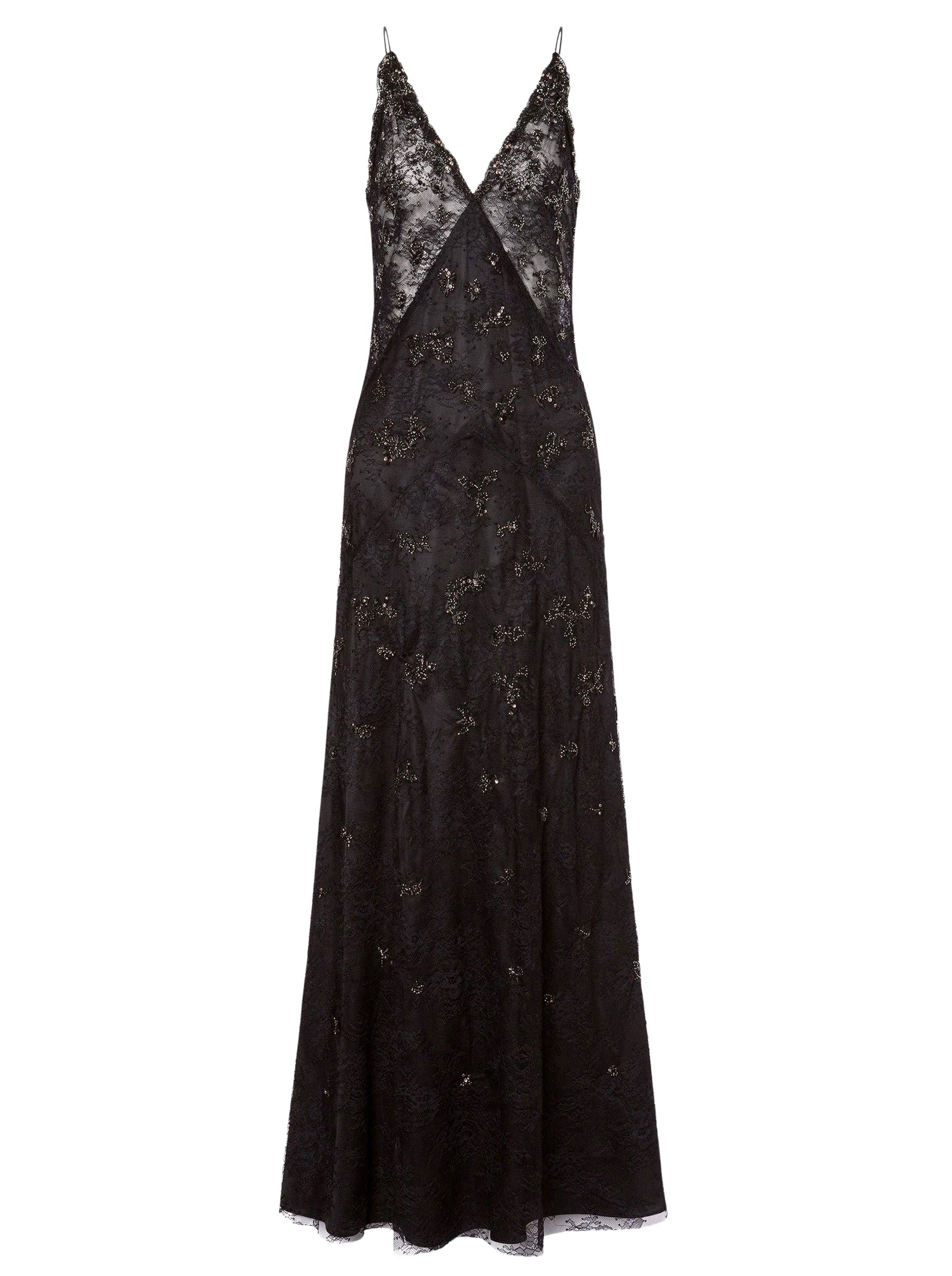 Robe longue en dentelle - Black