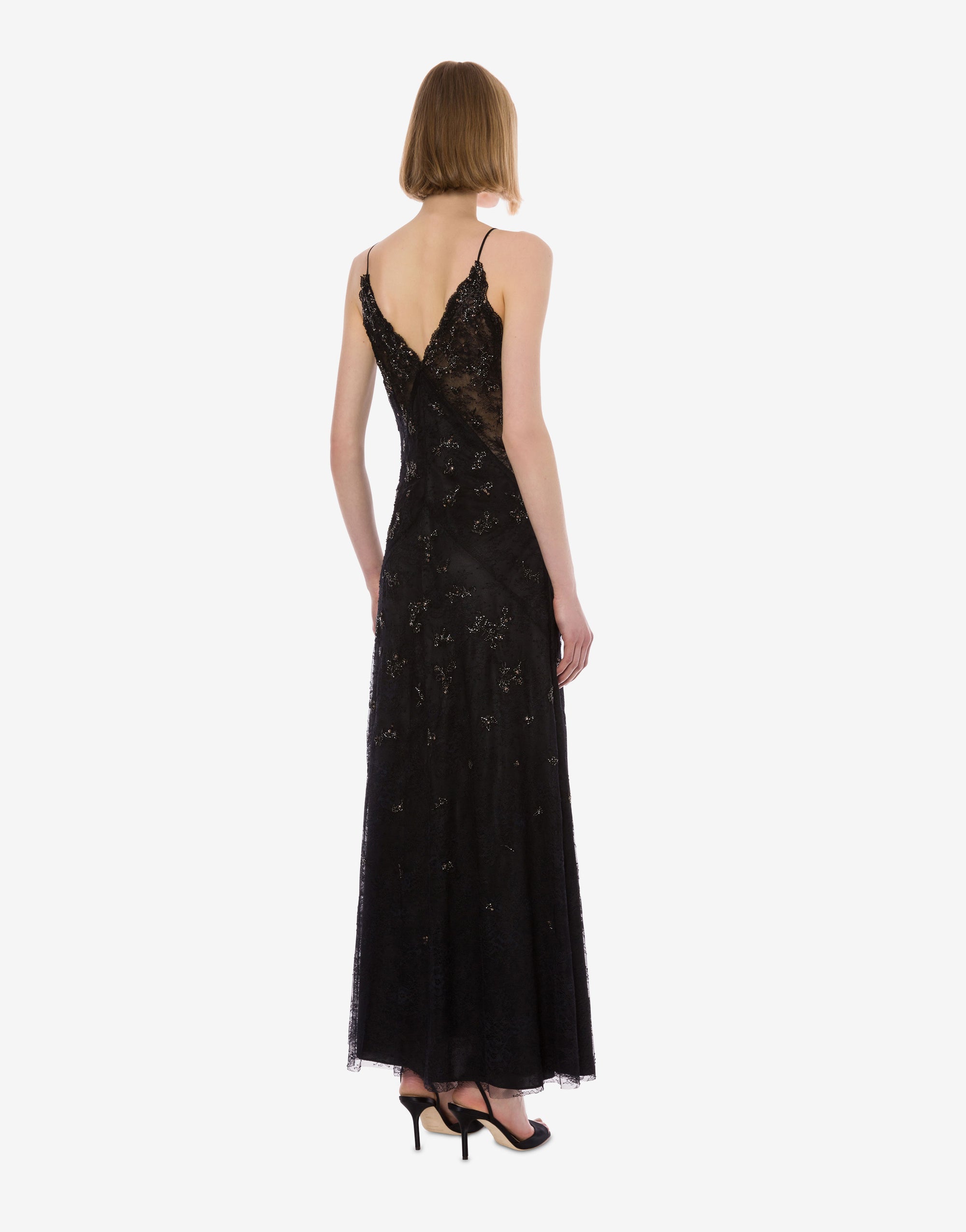 Robe longue en dentelle - Black