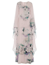 Robe longue en soie imprimée - Fantasy Pink