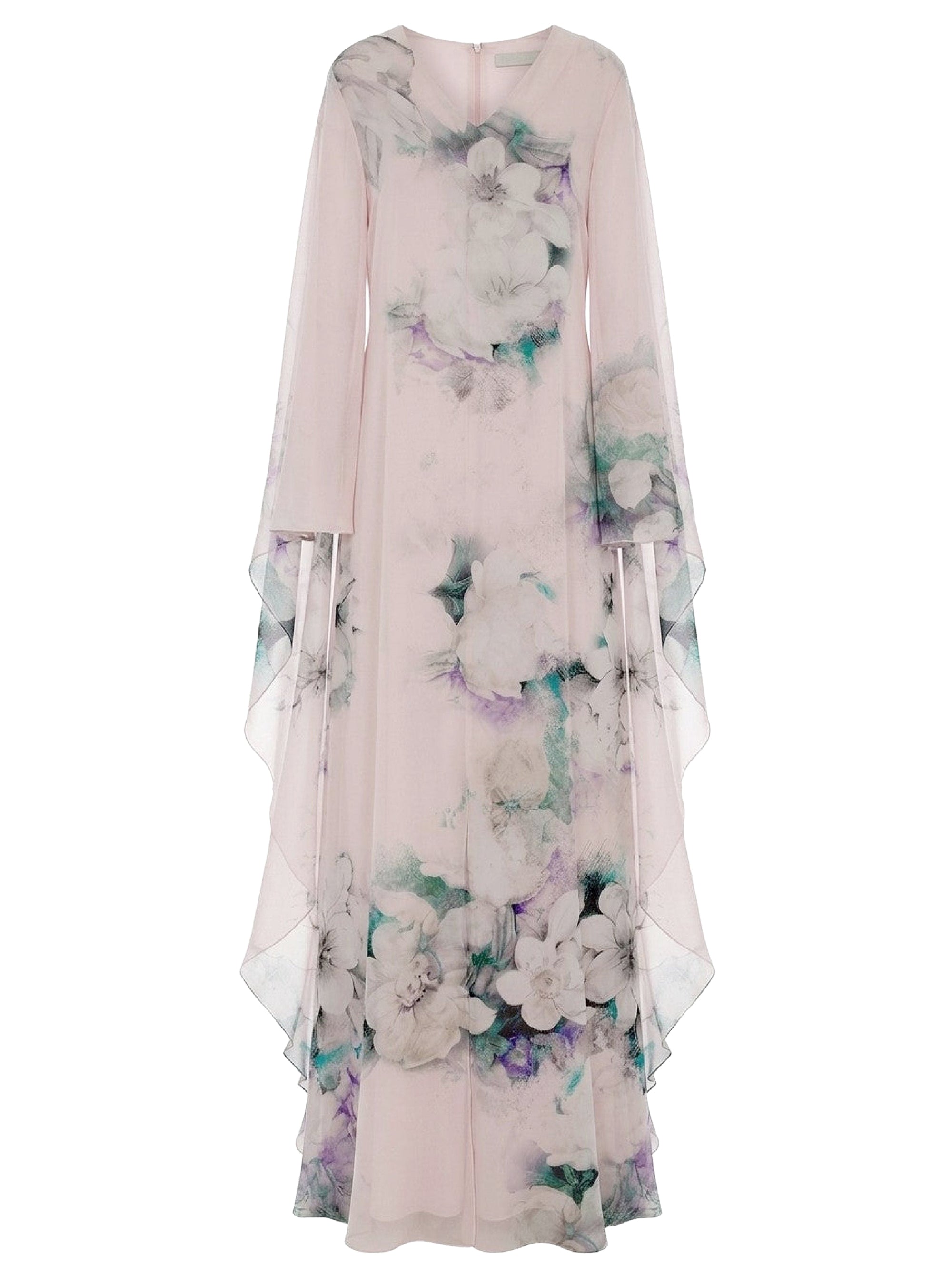 Robe longue en soie imprimée - Fantasy Pink