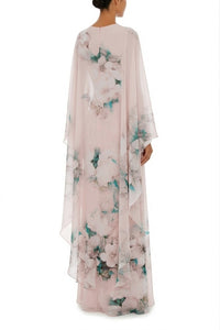 Robe longue en soie imprimée - Fantasy Pink
