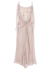 Robe longue sans manches en soie à imprimé floral - Fantasy Pink