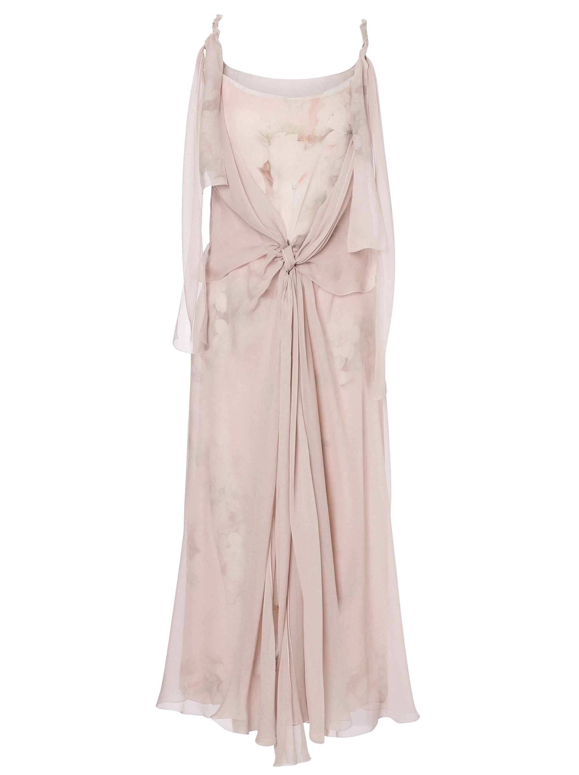 Robe longue sans manches en soie à imprimé floral - Fantasy Pink