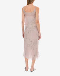 Robe longue sans manches en soie à imprimé floral - Fantasy Pink