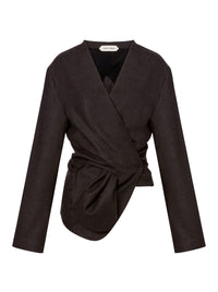 Blazer noué en laine - Dark Grey