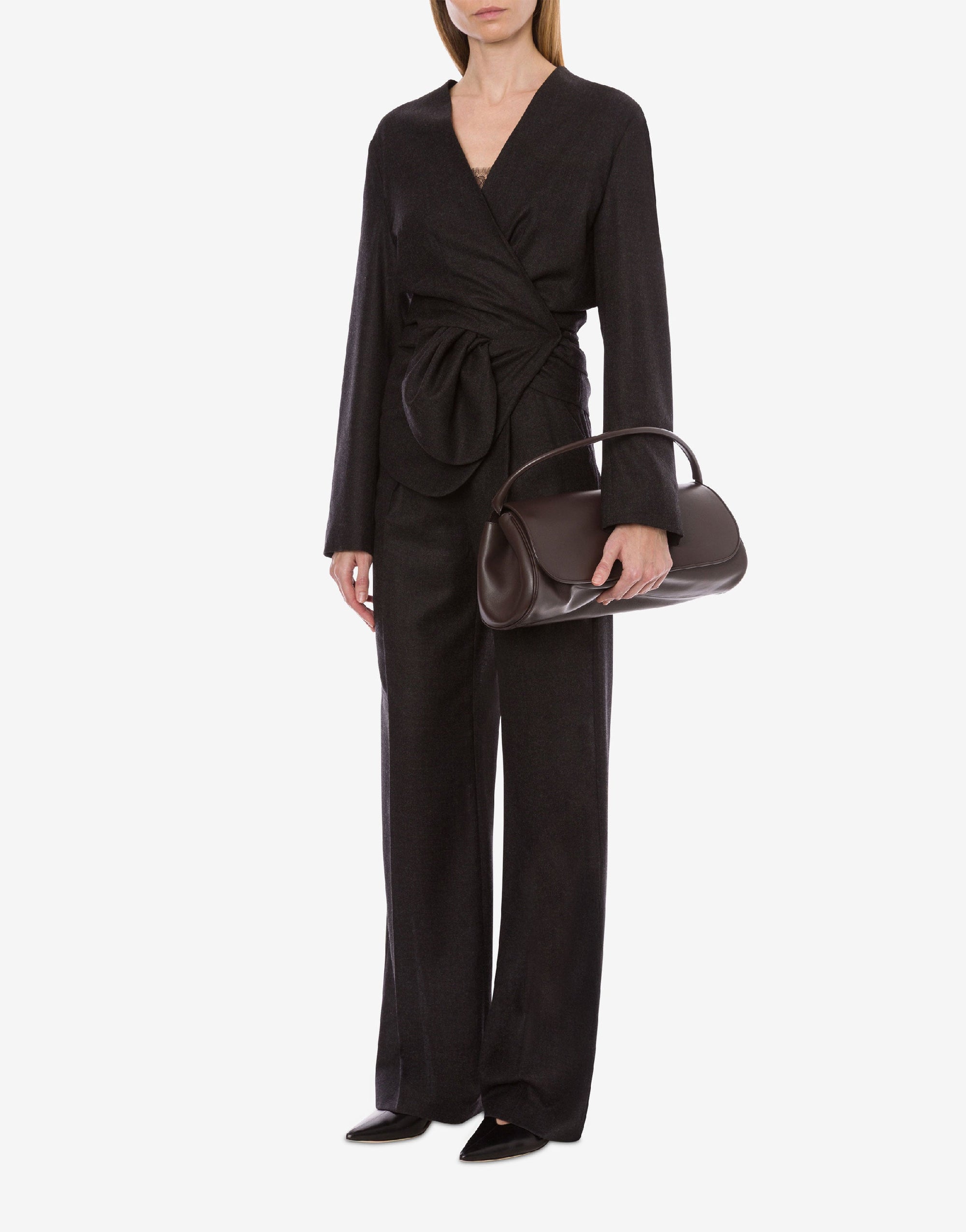 Blazer noué en laine - Dark Grey