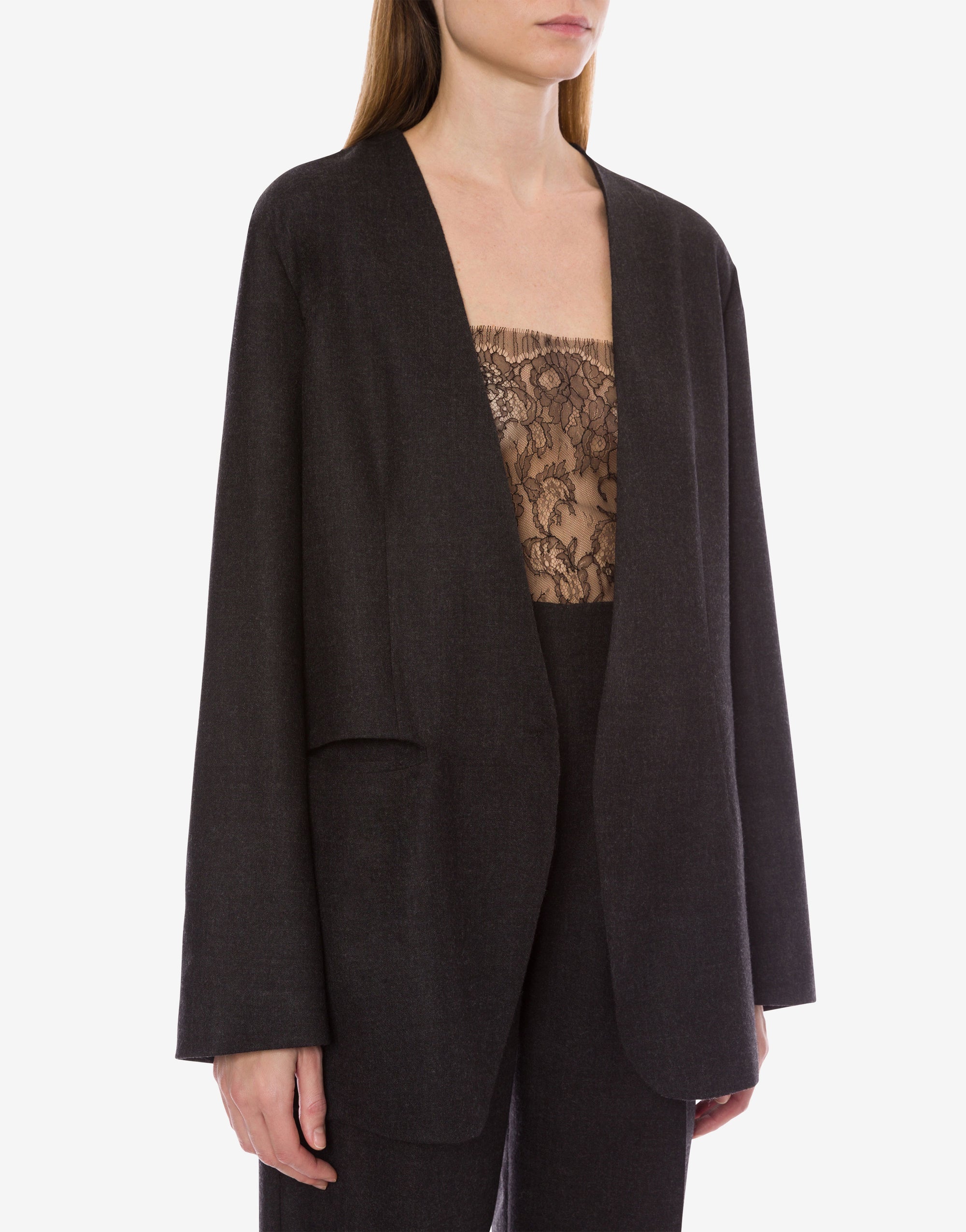 Blazer noué en laine - Dark Grey
