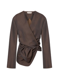 Veste de tailleur en laine nouée et scintillante - Grey