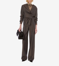 Veste de tailleur en laine nouée et scintillante - Grey