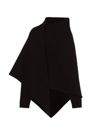 Cape en laine et cachemire - Black