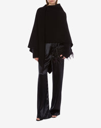 Cape en laine et cachemire - Black