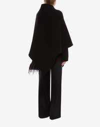 Cape en laine et cachemire - Black