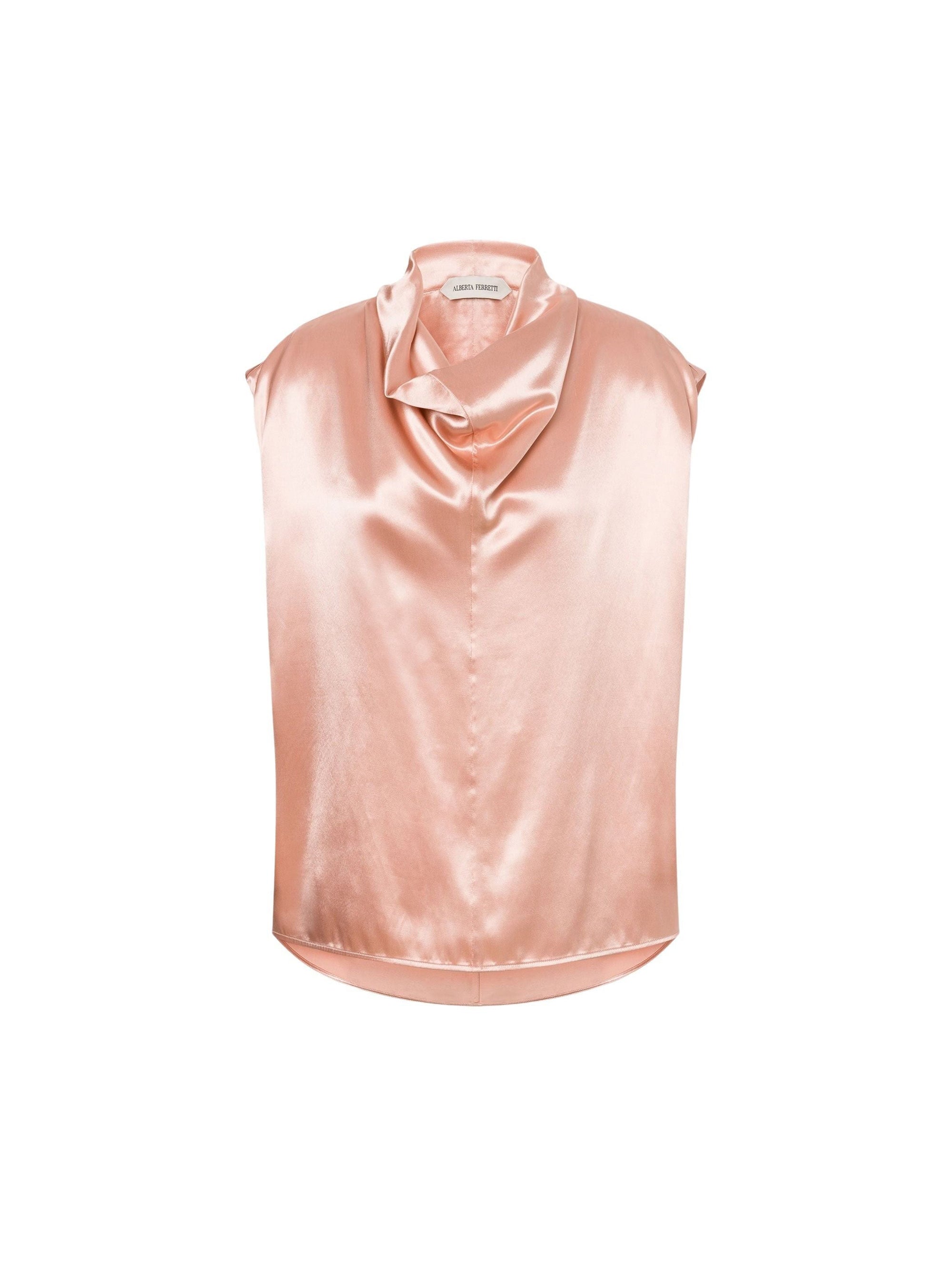 Top en satin brillant - Pink