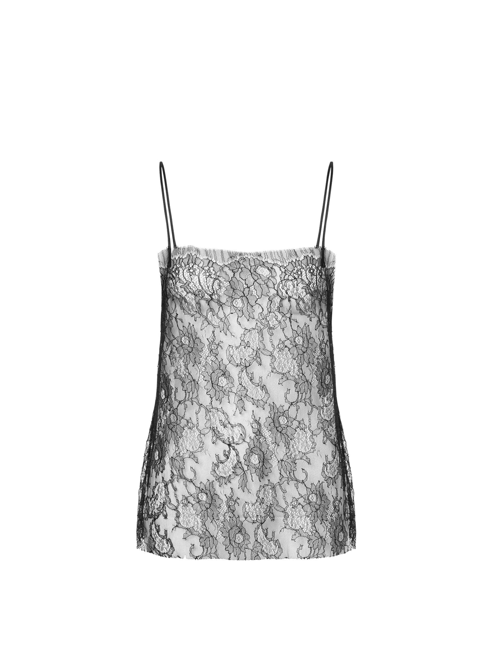 Top en dentelle transparente - Black