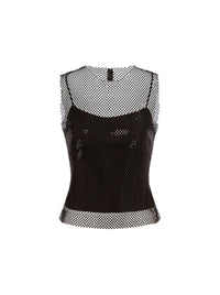 Top en maille et strass - Dark Grey