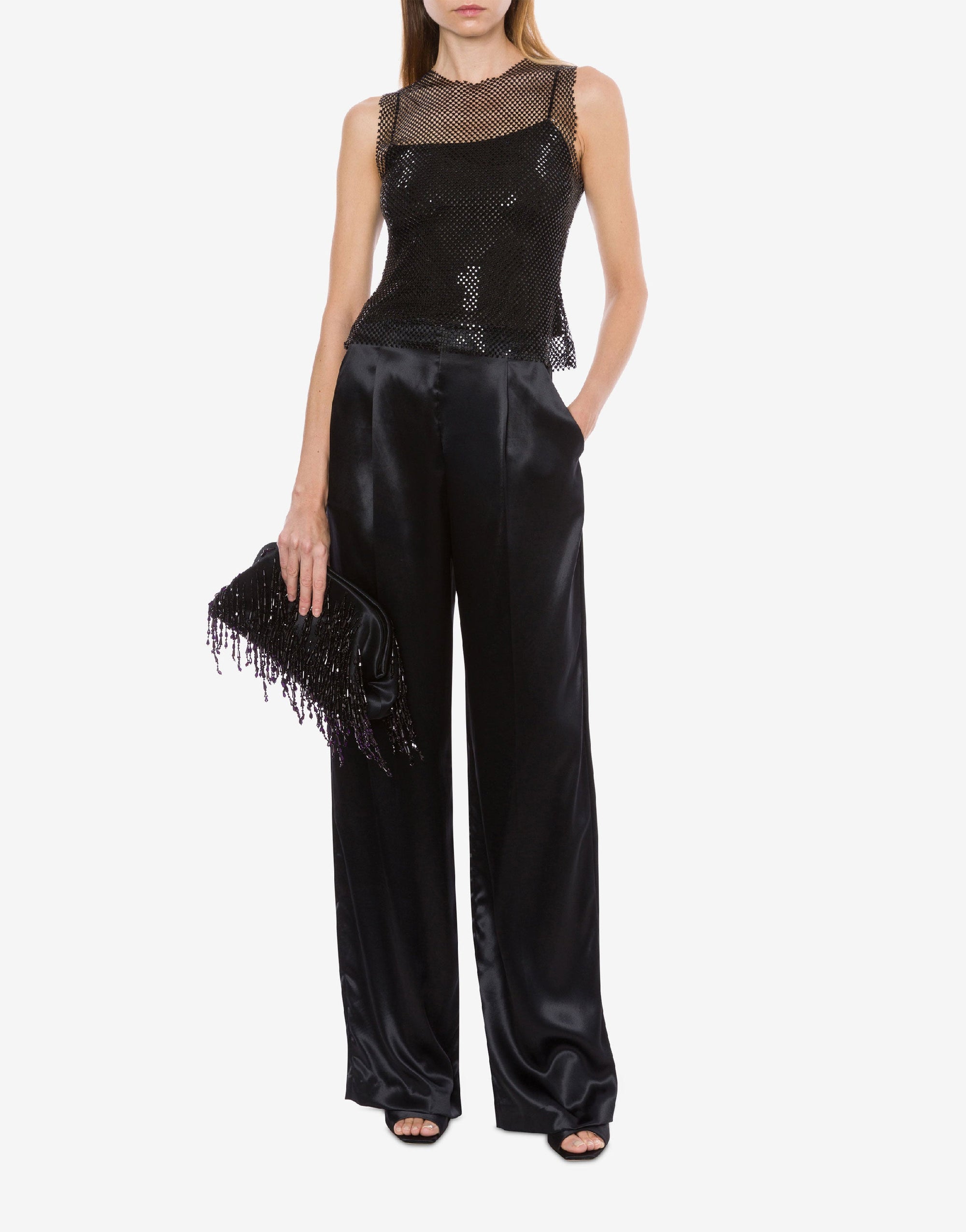 Top en maille et strass - Dark Grey