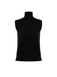 Cashmere sleeveless top - Black