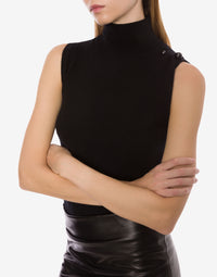 Cashmere sleeveless top - Black