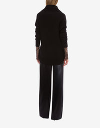 Cardigan en laine et soie - Black