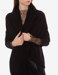 Cardigan en laine et soie - Black