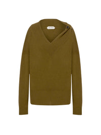 Pull à col v en cachemire - Green
