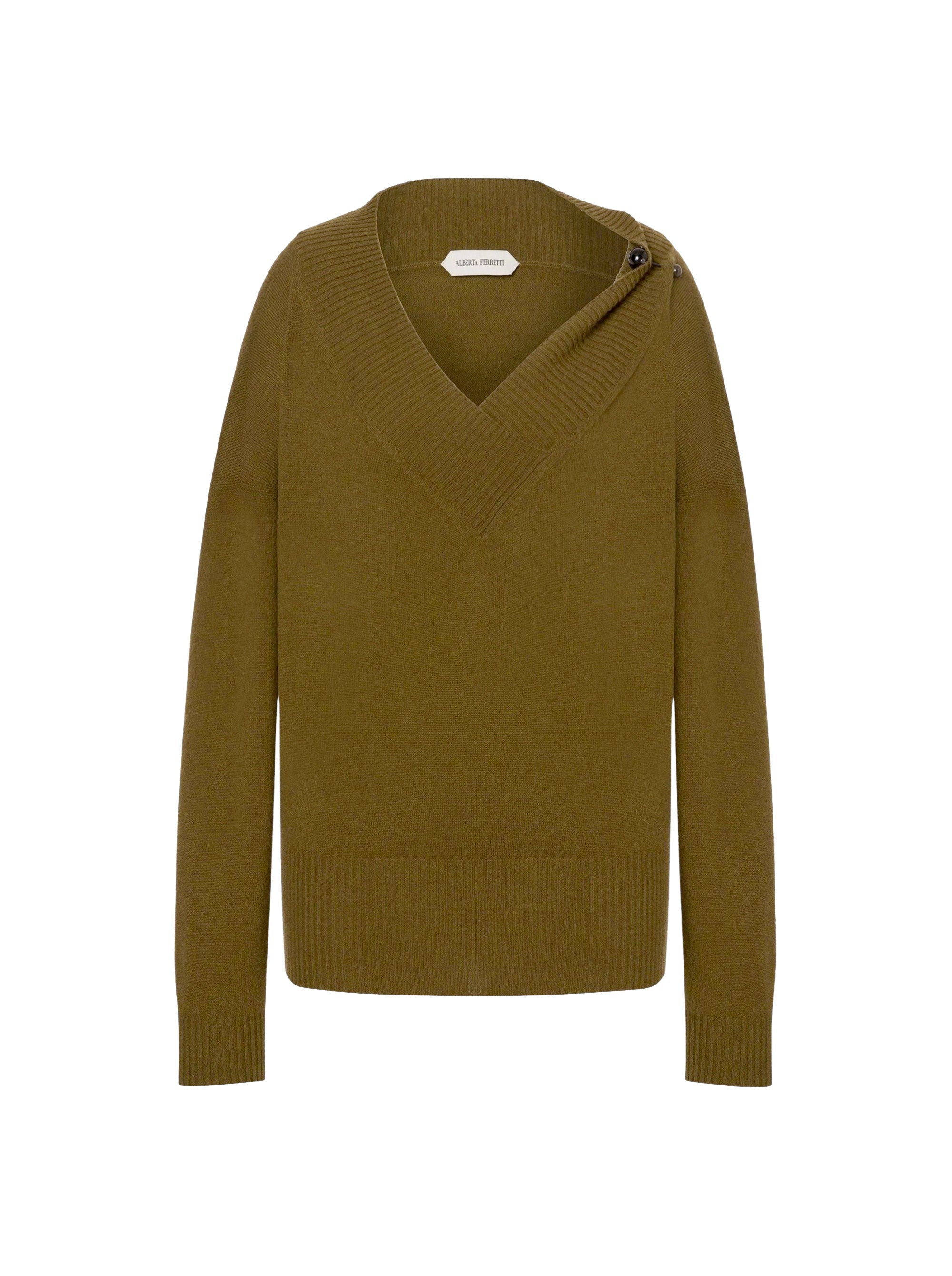 Pull à col v en cachemire - Green