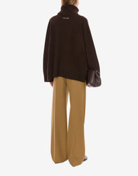 Pull col roulé en laine et soie - Brown