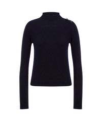 Pull en cachemire à encolure relevée - Blue