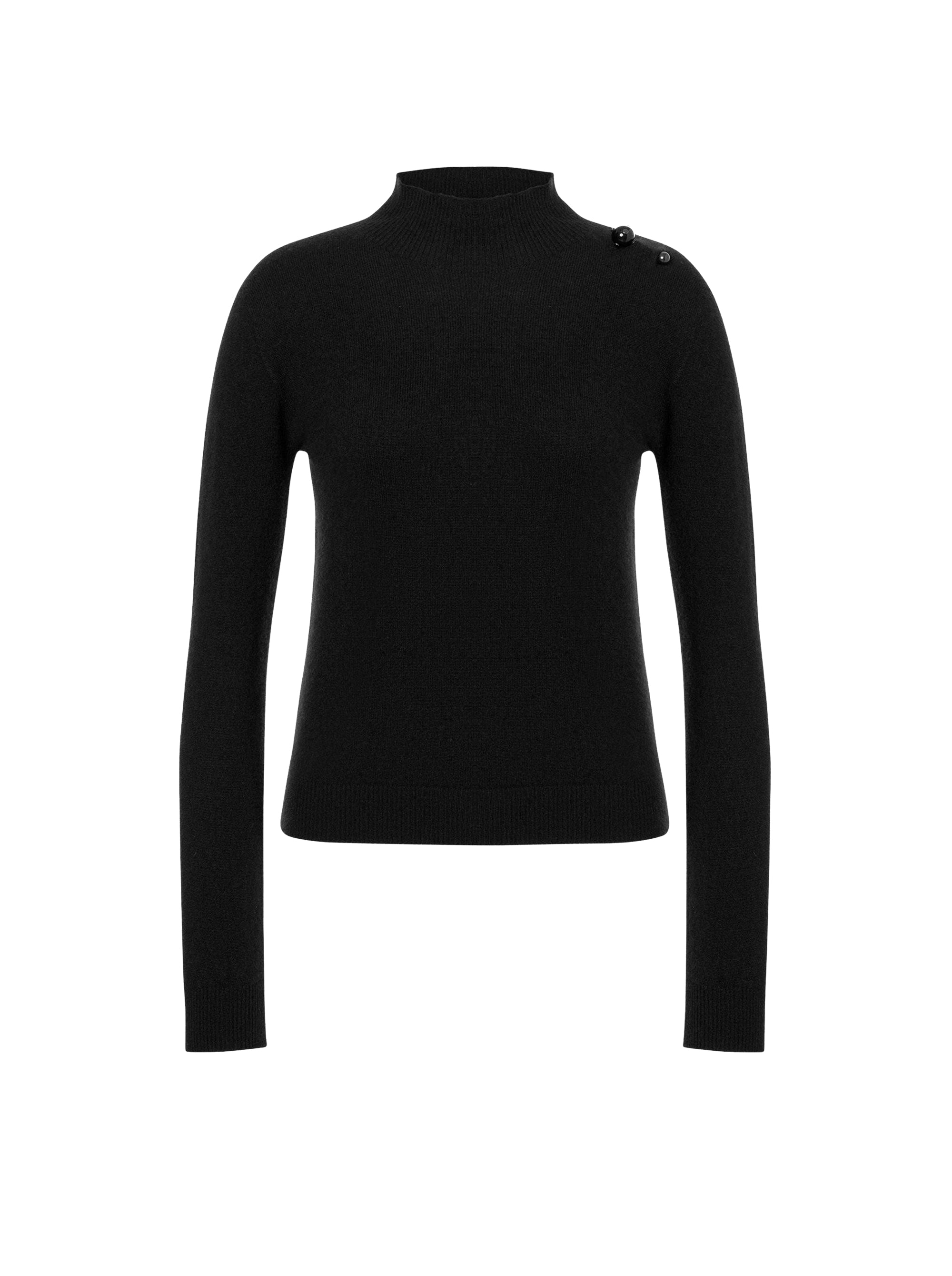Pull en cachemire à encolure relevée - Black