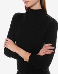 Pull en cachemire à encolure relevée - Black