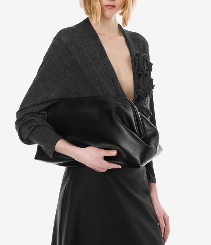Grande pochette en daim - Black