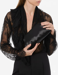Mini pochette en satin brillant - Black