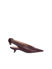 Slingback à nœud en cuir - Brown