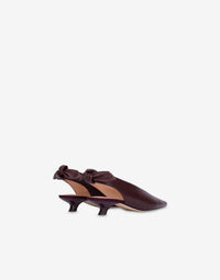 Slingback à nœud en cuir - Brown