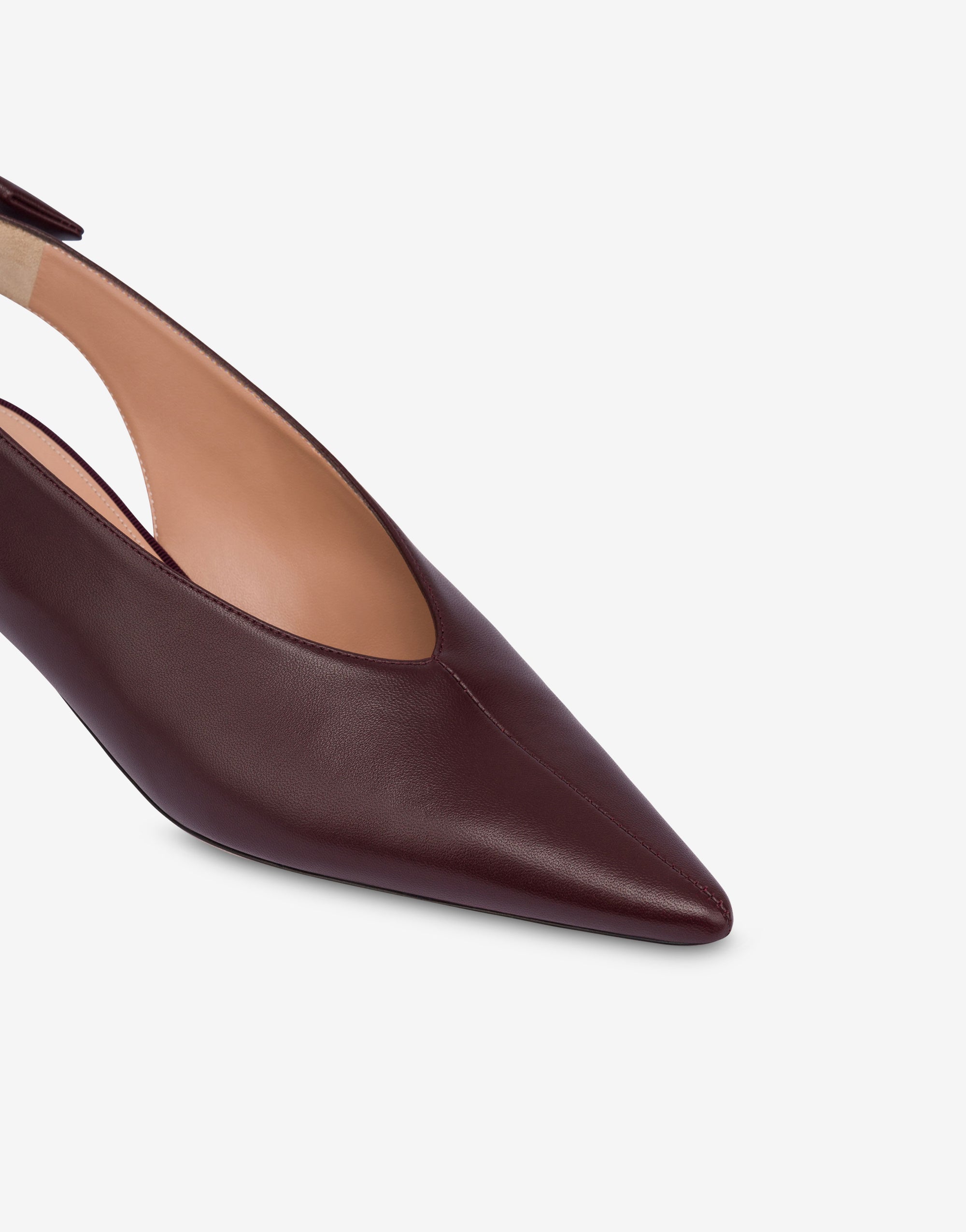 Slingback à nœud en cuir - Brown