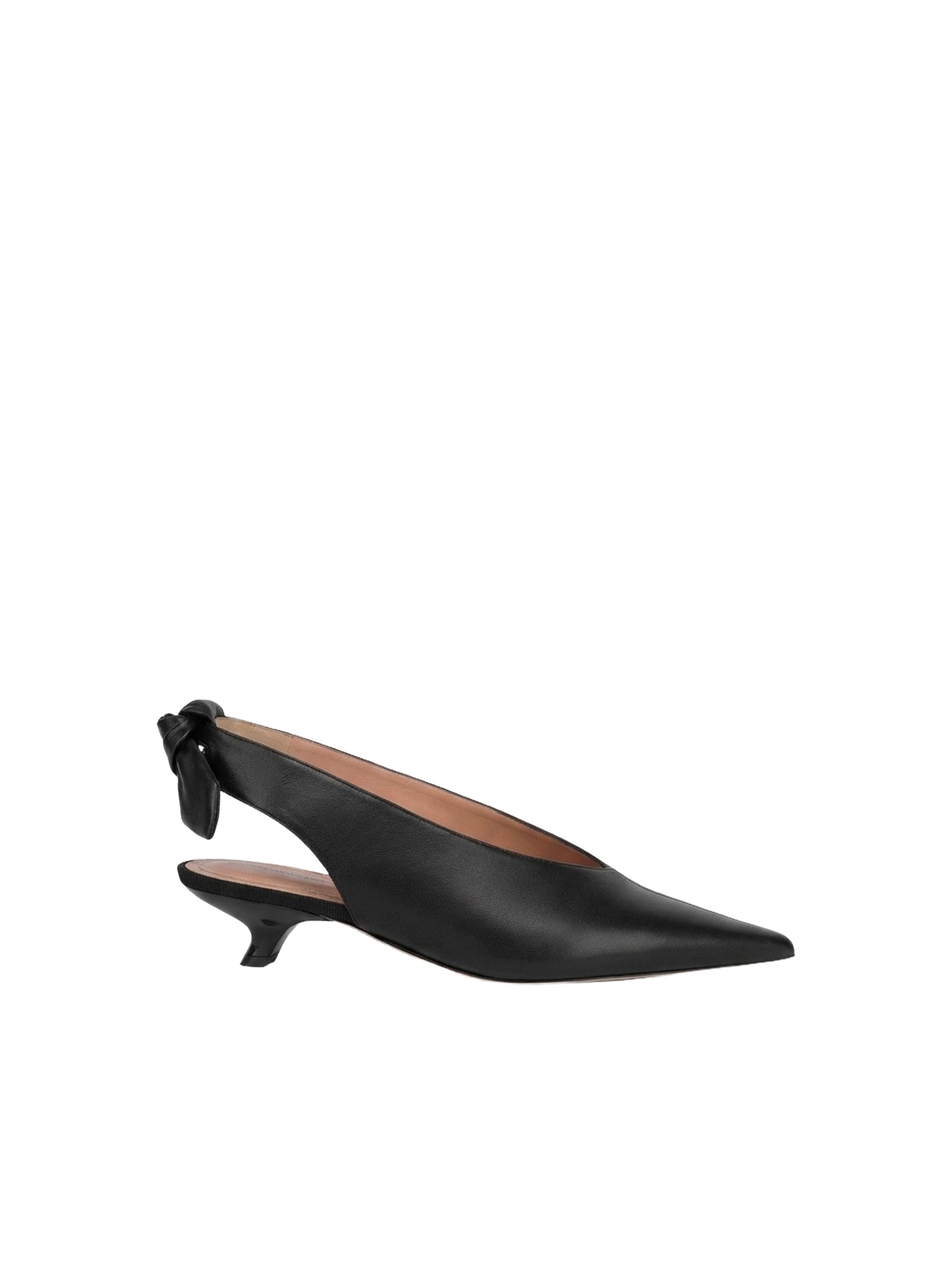 Slingback à nœud en cuir - Black