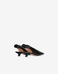 Slingback à nœud en cuir - Black