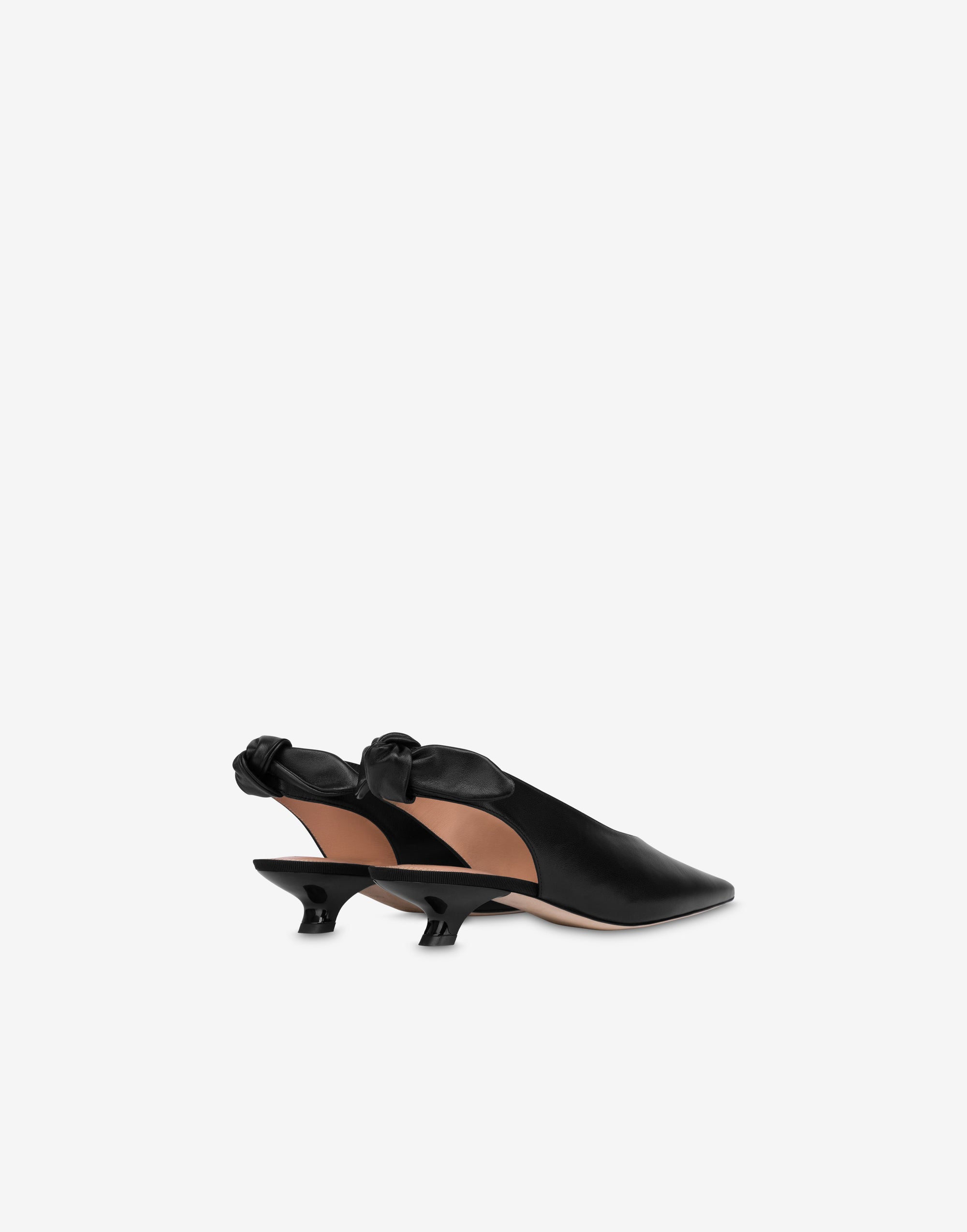 Slingback à nœud en cuir - Black