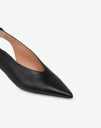 Slingback à nœud en cuir - Black