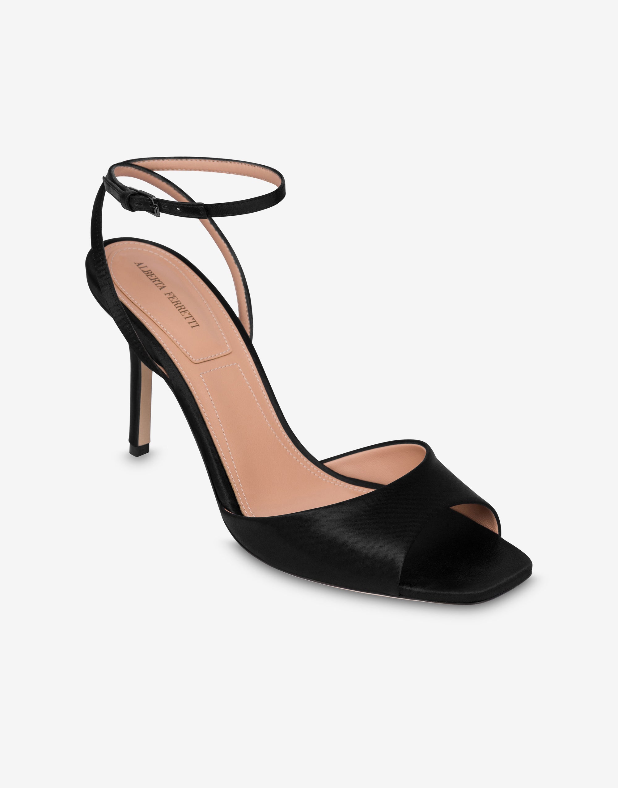 Sandales 85 en satin brillant - Black
