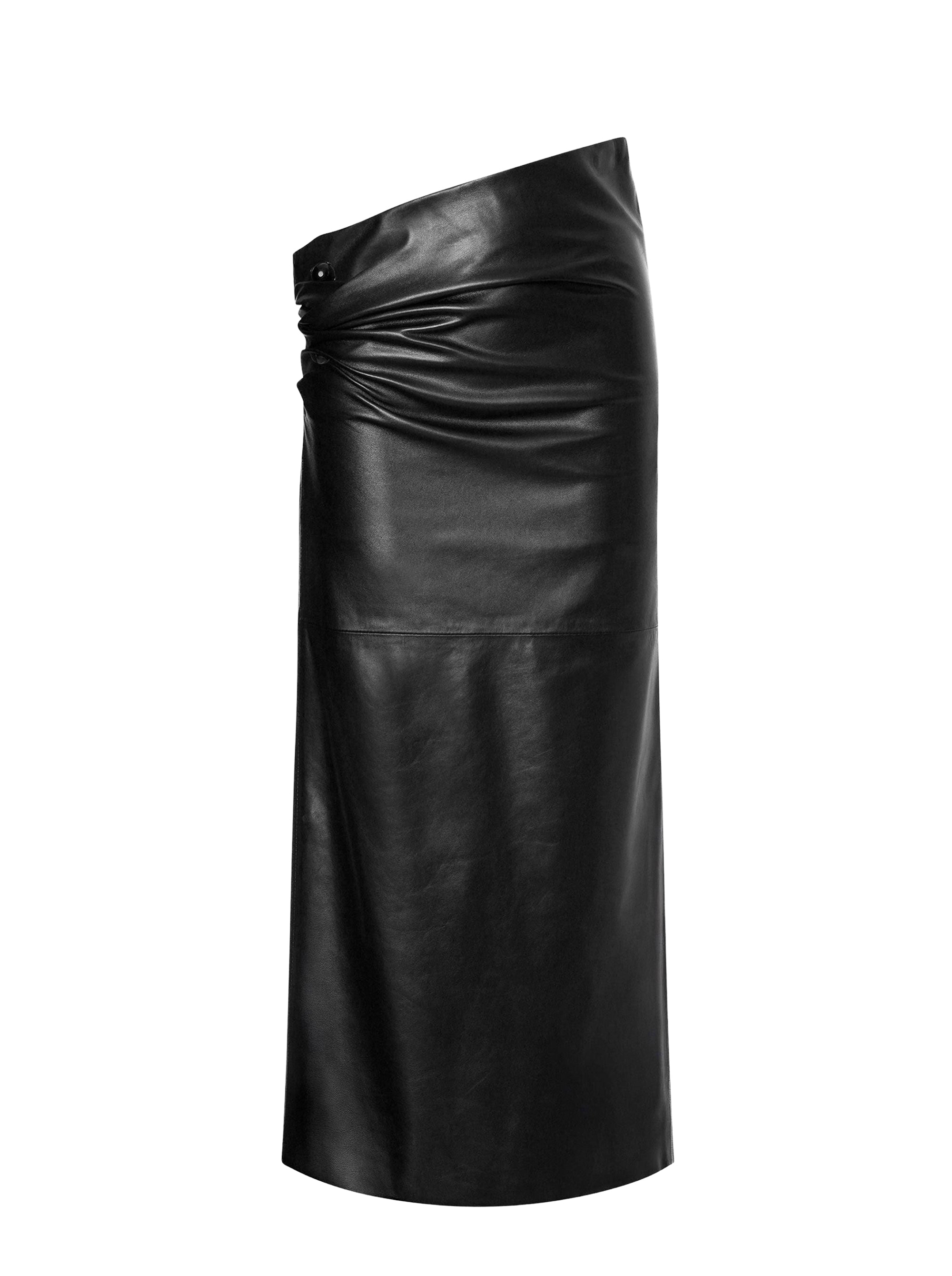 Jupe midi en daim plongé - Black